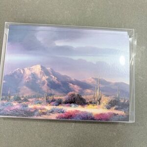 Leanin' Tree Christmas Cards Charles H Pabst Desert Mountain Saguaro Set of  8